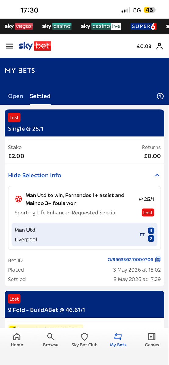 MattHowdle1's tweet photo. @SkyBet care to explain why this is “lost”? https://t.co/ziqIMxCNps