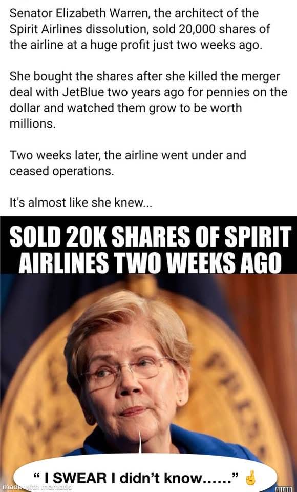 Nickntexass's tweet photo. @SenWarren https://t.co/dxmuujMOsH