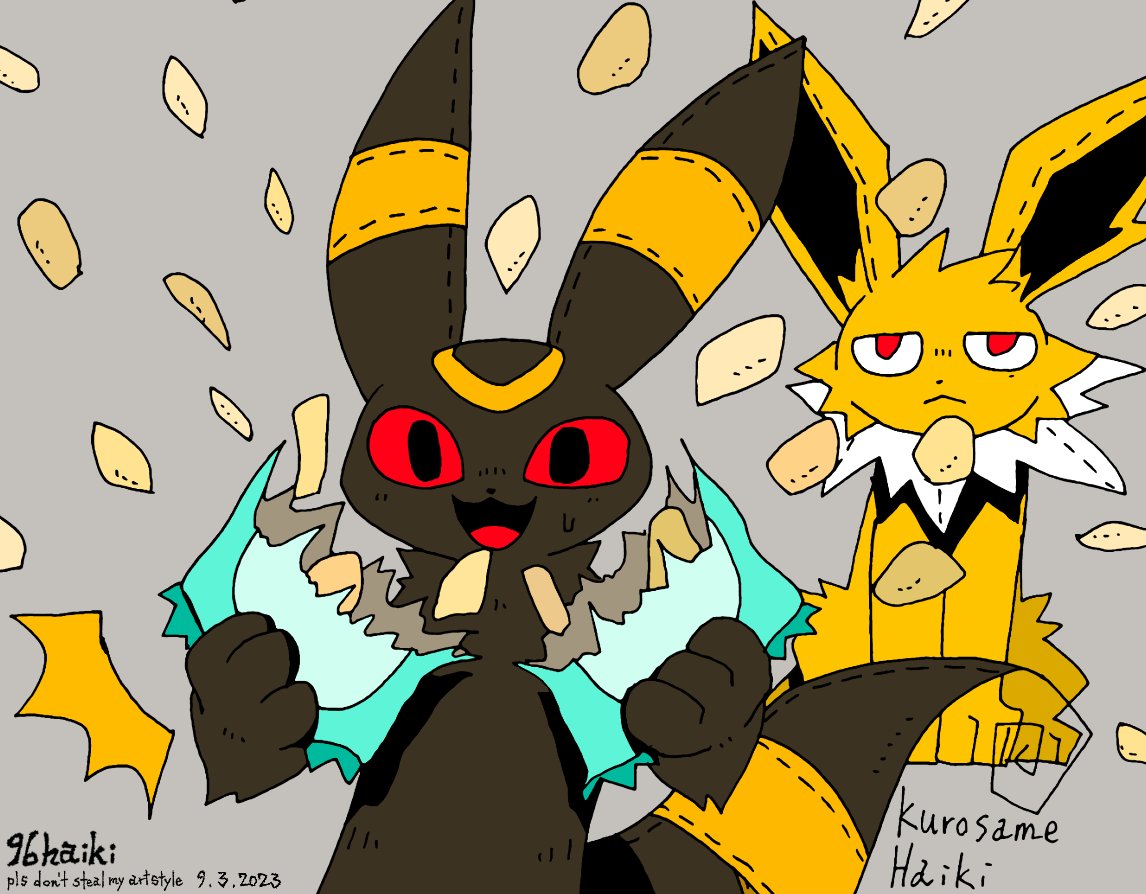 pokemon ブラッキーとサンダース / umbreon and jolteon 9.3.2023
