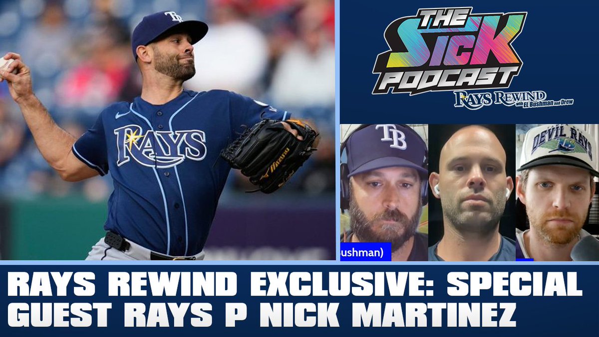 sickpodrays's tweet photo. 🚨New Episode🚨

#Rays pitcher Nick Martinez joins @TheELBushman and Drew!

Full pod👇
Watch: https://t.co/zW4uRj8tE3
Listen: https://t.co/Cso33I54Wo

#thesickpodcast https://t.co/4IO0gT9NX1