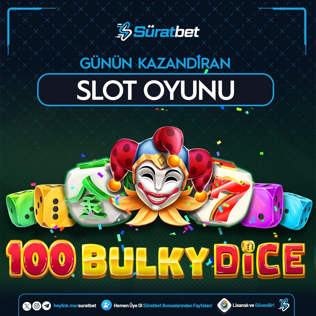SuratBetTR's tweet photo. 🎰 GÜNÜN SLOTU İLE GÜNÜNÜ TAÇLANDIR!

🎲 Günün Oyunu 100 BULKY DICE

⚡️ Yüksek Kazançlar Işık Hızında Çekim #Süratbet'te

 Süratbet ailesine katıl! https://t.co/jWi5XNgzS5 https://t.co/BCiyuizuIf