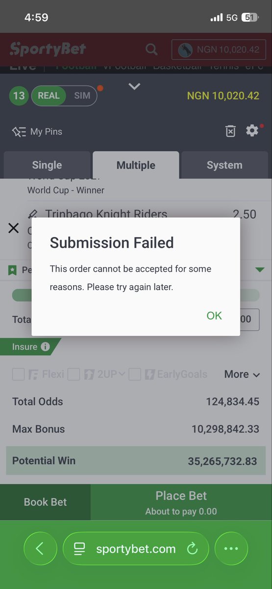 sam82282's tweet photo. @SportyBetNG Why won't you let me play these tickets XPHGCK, M5HTWZ. It is not a network issue cos i tried different ISPs. Customer service is not responding. @iamBigChops @darkmsking @iam_NelsonIbe what could be the issue? https://t.co/q8uqR5ozuU