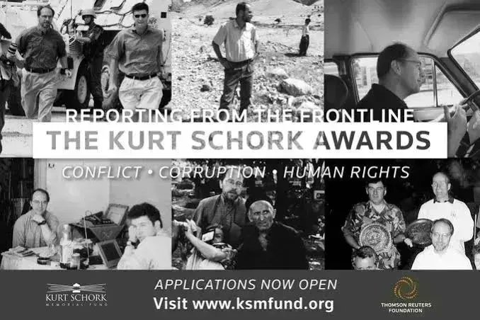 gijnAfrica's tweet photo. NEW! The Kurt Schork Memorial Fund invites freelance journalists, local reporters &amp; news fixers from around the world to submit entries for the 25th annual Kurt Schork Awards in International Journalism.

Prize: US$5,000 for each winner

Deadline: June 14. https://t.co/XMKIdTy2nF https://t.co/T1dOFAmStB