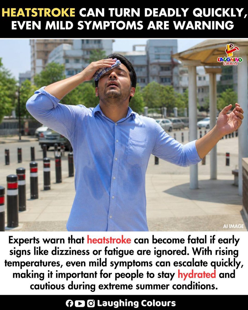 LaughingColours's tweet image. Heatstroke warning signs matter ⚠️

#Health #Heatwave #Safety #Awareness