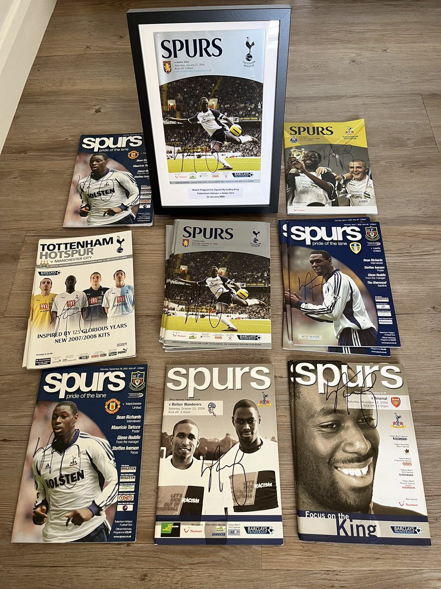 No1THFCProgs's tweet photo. Ledley King - true Tottenham legend. Ledley is one of 82 players that have signed programmes featured on the cover in support of my charity fund raising. Many options as appeared so many time on the cover. £15 each plus £4 uk p&amp;p or framed £30 plus £6 uk p&amp;p https://t.co/XTafSOiPjX