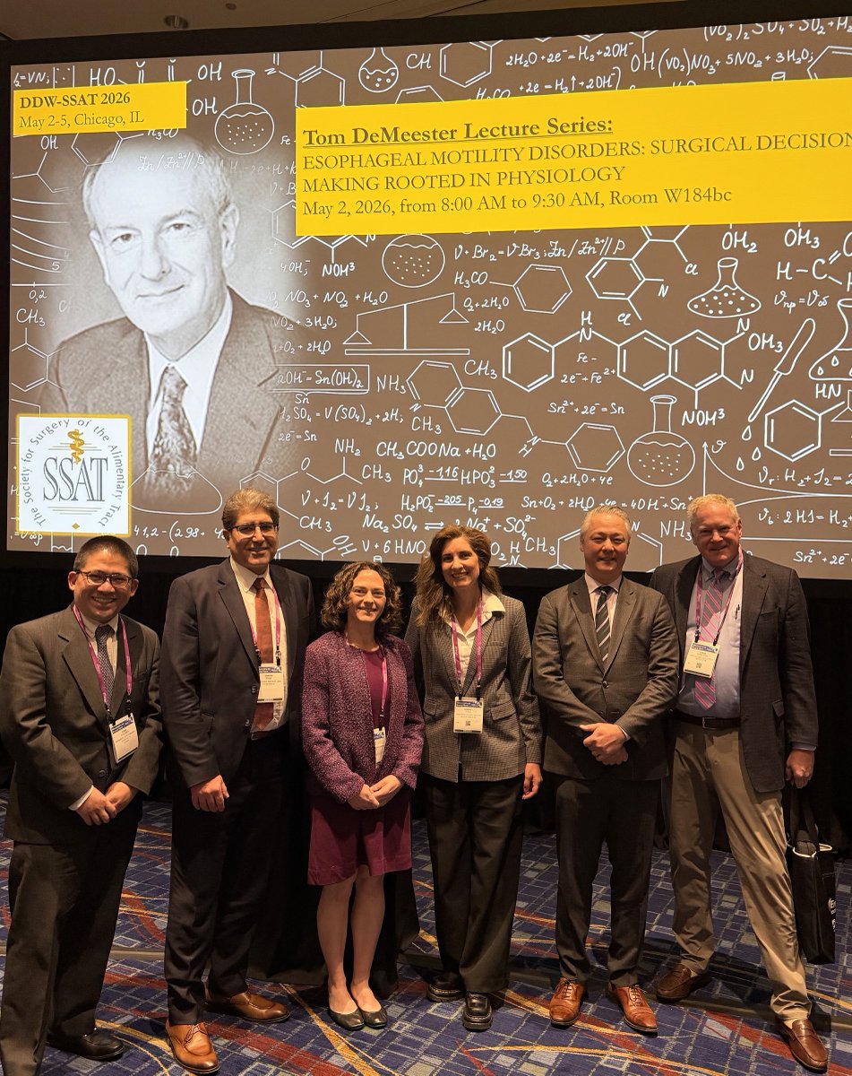 Sayazi's tweet photo. The Tom DeMeester Lecture Series continues to set the tone for how we think about esophageal physiology, thoughtful talks and discussion that stay grounded in fundamentals. #DDW2026 #Foregut @DDWMeeting @UjikiMike @amber_shada @UPMC_CTSurgery @ForegutSociety