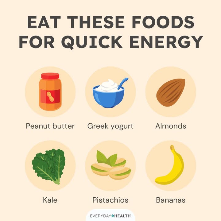 EverydayHealth's tweet image. When your #energy is low, you might instinctively reach for a cup of coffee or a handful of candy to provide a quick boost, but too much caffeine can deliver the opposite of a jolt. Here are the foods that can give you an energy boost! bit.ly/3Lw9tfA