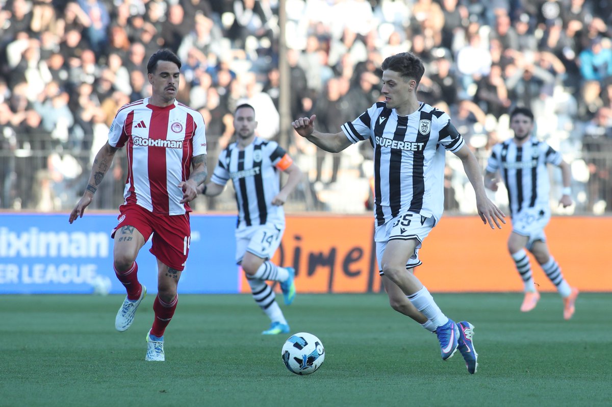 PAOK_FC's tweet image. #Photos Στο 40' το ντέρμπι είναι ισόπαλο. #PAOKOLY #StoiximanSuperLeague #Playoffs #slgr #OurWay