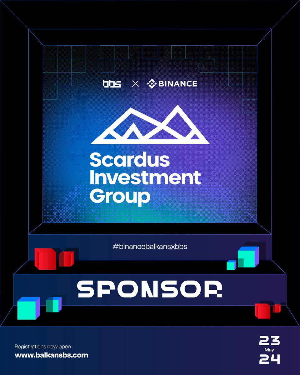 balkansbs's tweet image. Scardus Investment Group joins Balkans Blockchain Summit 2026 as a sponsor.

With a strong focus on strategic investments and long-term value, Scardus is actively contributing to the evolving crypto and digital asset landscape.

23–24 May.

#binancebalkansxbbs #BBS