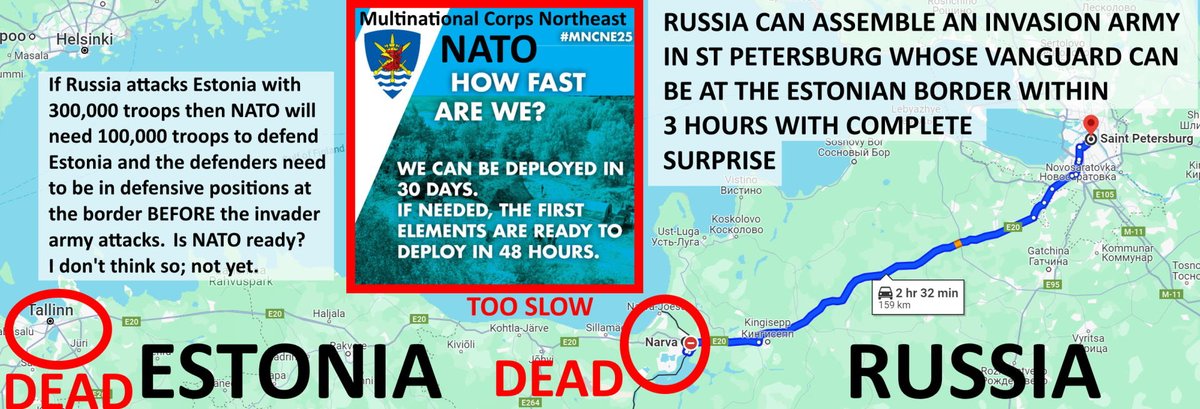 General_5_'s tweet image. "Narva is Narva, Estonia, EU and NATO."

- the "Estonia Division" of NATO's 🇩🇪🇳🇱 @1GENLCorps was ordered to deploy urgently to Narva some time ago, but hasn't yet done so, I am displeased to report.😒
#WeAreNATO #NATO #Bundeswehr 🦥