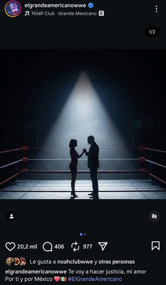 El Grande Americano no solo va a pelear por su máscara, por su leyenda, por todo México, sino también por el amor de su vida.

Es el combate más épico que WWE y AAA ha dado en años.