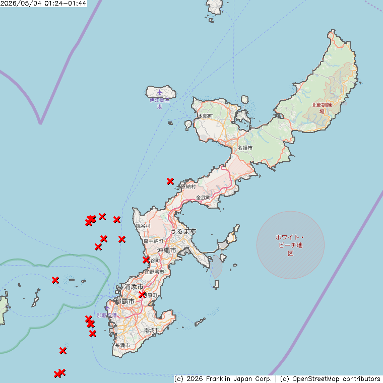 FjcSouth2's tweet photo. 【落雷発生】（前20分間）エリア内に 20 回の落雷が観測されました。 #カミナリ #沖縄 
お近くの落雷リアルタイム情報はアプリで確認→ https://t.co/pMfDI1r7tc 
全国の落雷状況はこちら→https://t.co/cwTFhV2GBS https://t.co/XBkcKHRZdg