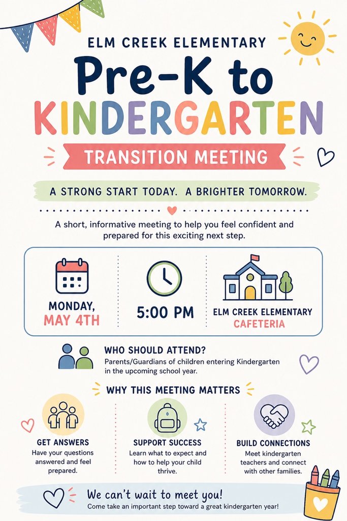 swisd_ece's tweet photo. PreK Families, don't forget to join your teachers for tomorrow's informational meeting that addresses your child's transition into kindergarten! https://t.co/3071ObSR76