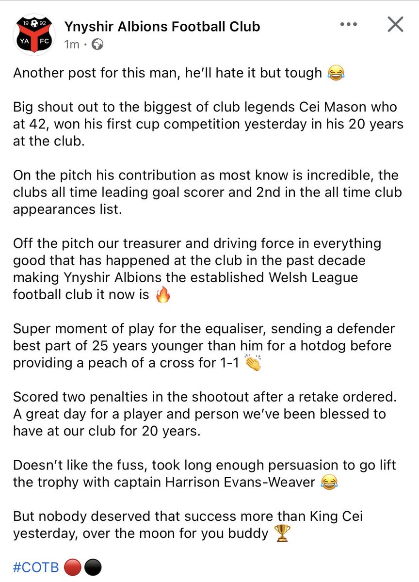 Ynyshir Albions FC tweet media