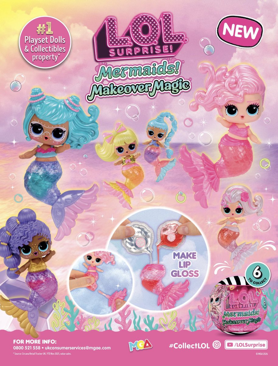 winxclubpretty's tweet image. L.O.L. Surprise! Mermaids Makeover Magic Poster
#LOLSurprise #LOLSurpriseMermaids #MermaidsMakeoverMagic #LOLSurpriseMermaidsMakeoverMagic #LOLSurpriseDolls