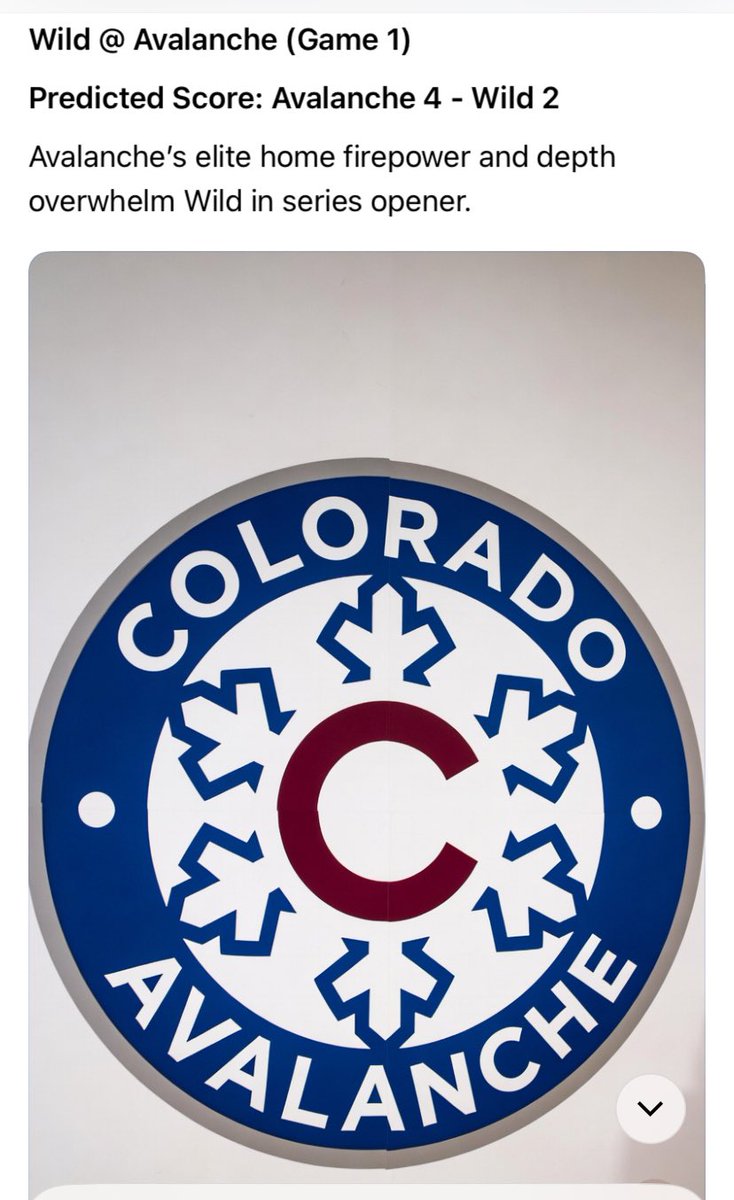 ViaVeronaLA's tweet photo. 🔮🏒#NHL:

Avalanche 4 - Wild 2
Lightning 3 - Canadiens 2

Ducks 4 - Golden Knights 3 https://t.co/Ikcx89gzUU