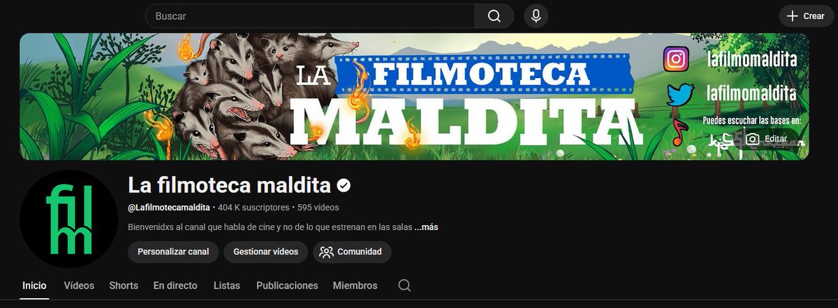 Quereis pasar a exar un ojo al nuevo banner?
youtube.com/@LaFilmoMaldita 

OS gustó?