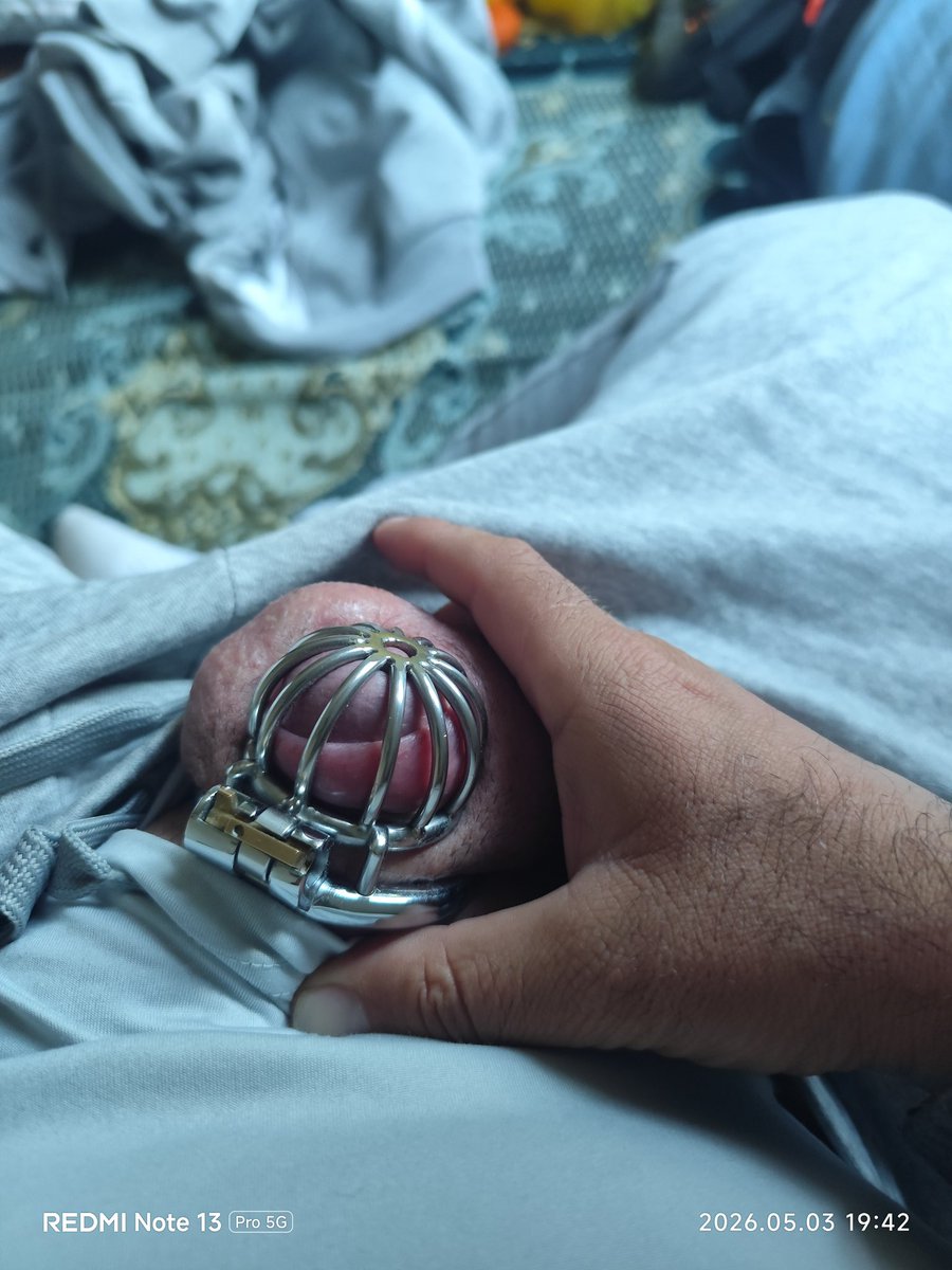 Giving a s/o to <a href="/bearforold/">bearforold🇧🇬</a> I got his lil pp caged up for me 😂😈 DM him for checks #chastity #micropenis #sph