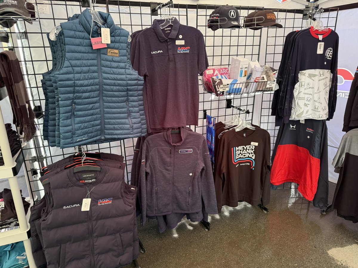 MeyerShankRac's tweet image. Head over to the Promenade between Turn 3 and Turn 4 to pick up up all the latest Acura Meyer Shank Racing and HRC merch! Including rain jackets! 🌧️

Not at the track? Stock up here: meyershankracing.com/pages/merchand…

#LagunaSeca // #IMSA // #Acura