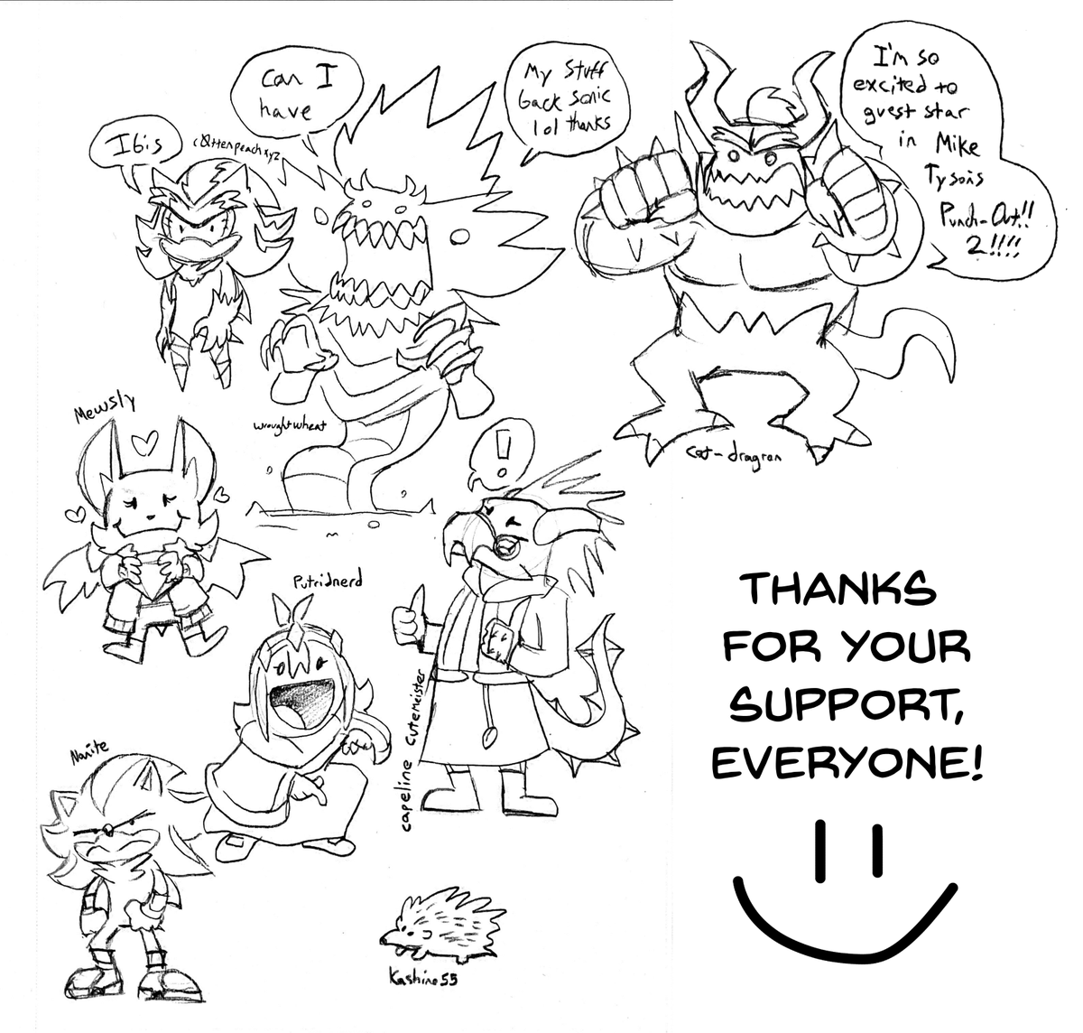 OfficialFFComic's tweet photo. A wonderful collection of sketches! Thank you to everyone who joined as new members of my Ko-Fi! The shitty sketch event is now... Over!

All the names on this image belong to whoever asked for the sketch by that name! https://t.co/dvJBGTxEVL