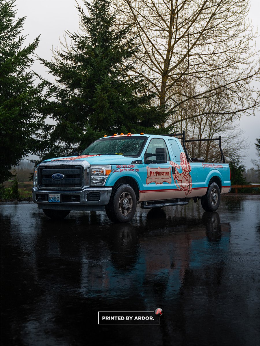 ARDORprinting's tweet photo. If this pulled into your driveway… you’d remember the name.

Mr. Pristine Exterior Cleaning just leveled up with a full custom wrap on their Ford F-250, turning a work truck into a clean, recognizable presence that works every mile it drives.

Would this catch your attention? https://t.co/57VqTwzEm3