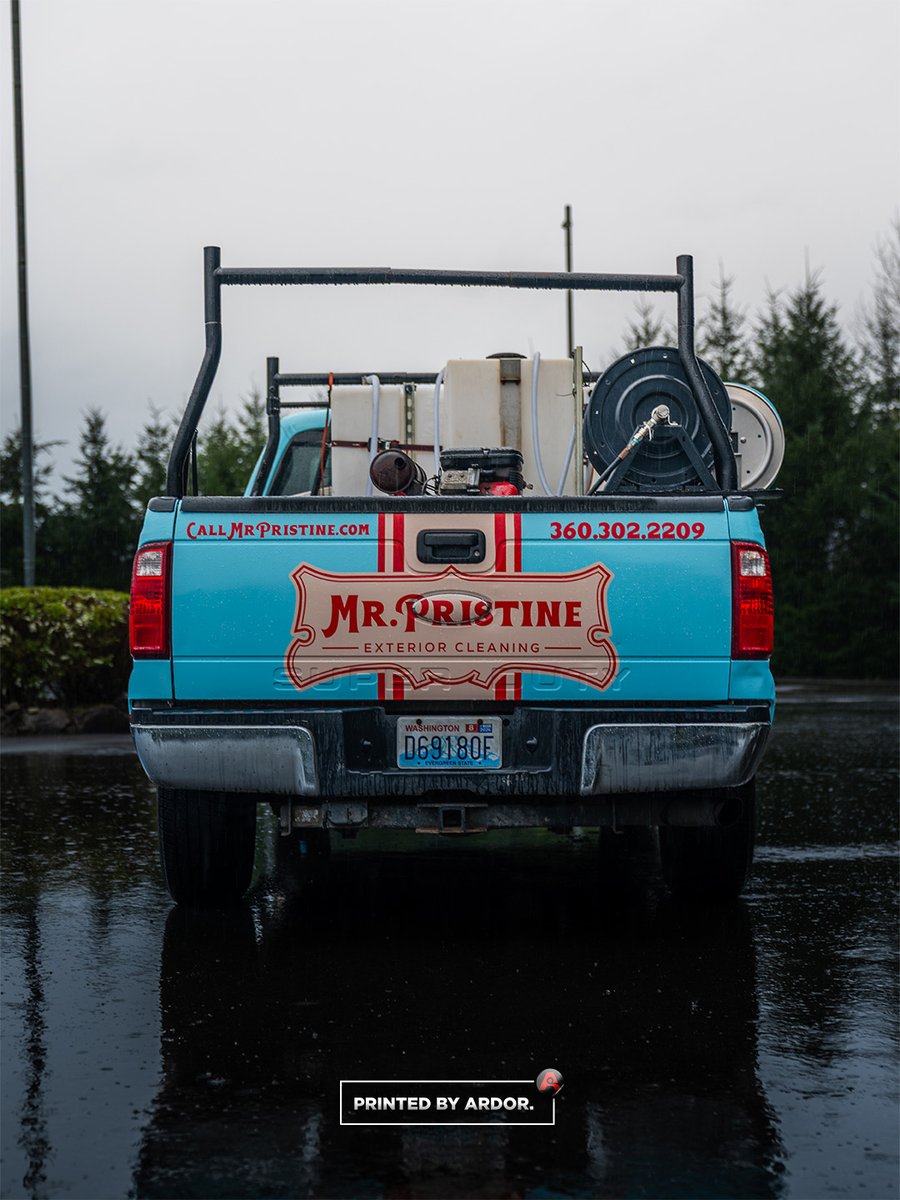 ARDORprinting's tweet photo. If this pulled into your driveway… you’d remember the name.

Mr. Pristine Exterior Cleaning just leveled up with a full custom wrap on their Ford F-250, turning a work truck into a clean, recognizable presence that works every mile it drives.

Would this catch your attention? https://t.co/57VqTwzEm3