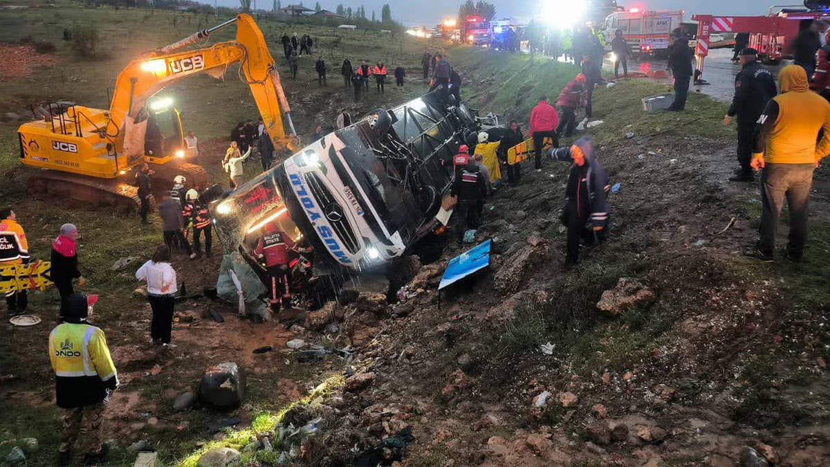 dogandemir41's tweet photo. Malatya-Doğanşehir-Polatdere Mahallesi mevkiinde Muş'a gitmekte olan bir yolcu otobüsünün şarampole devrilmesi sonucu hayatını kaybeden  yurttaşlarımıza Allah'tan rahmet, ailelerine ve yakınlarına sabır, yaralanan 15 yurttaşlarımıza acil şifalar diliyorum… https://t.co/aWFIga9W8Y