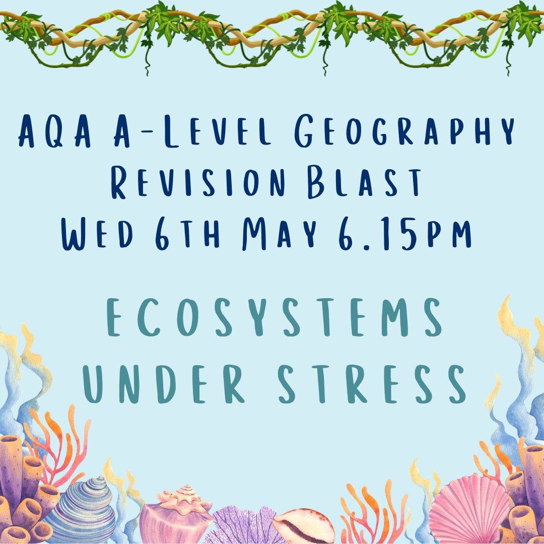 tutor2uGeog's tweet photo. Good evening! Don't forget to join Vicki and the team for some live revision on YouTube this Wednesday on the Tutor2u channel. https://t.co/U7AuTS5Ksu