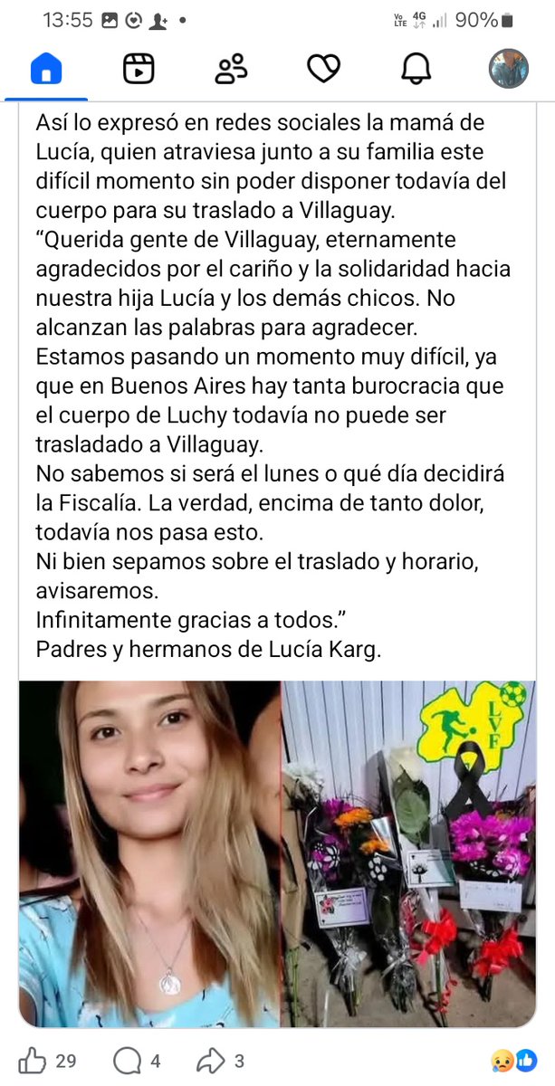 FurmanElias's tweet photo. VERGONZOSA BUROCRACIA JUDICIAL!
Lucía, víctima de la explosión en Villaguay provincia de Entre Ríos, murió en Buenos Aires el 30 de abril y todavía sus familiares no pueden trasladar el cuerpo porqué fiscalía no autoriza. 
DIFUNDIR POR FAVOR! https://t.co/uIxBgvs2Wf