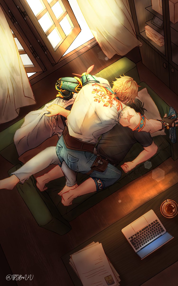 TPJBrosUvU's tweet photo. Through a glimmer light I'm with you, a summer ray shine through a dark office. To you and I are as one

#CharKurt
#IdentityV
#IdentityVfanart https://t.co/AciHICLKAt