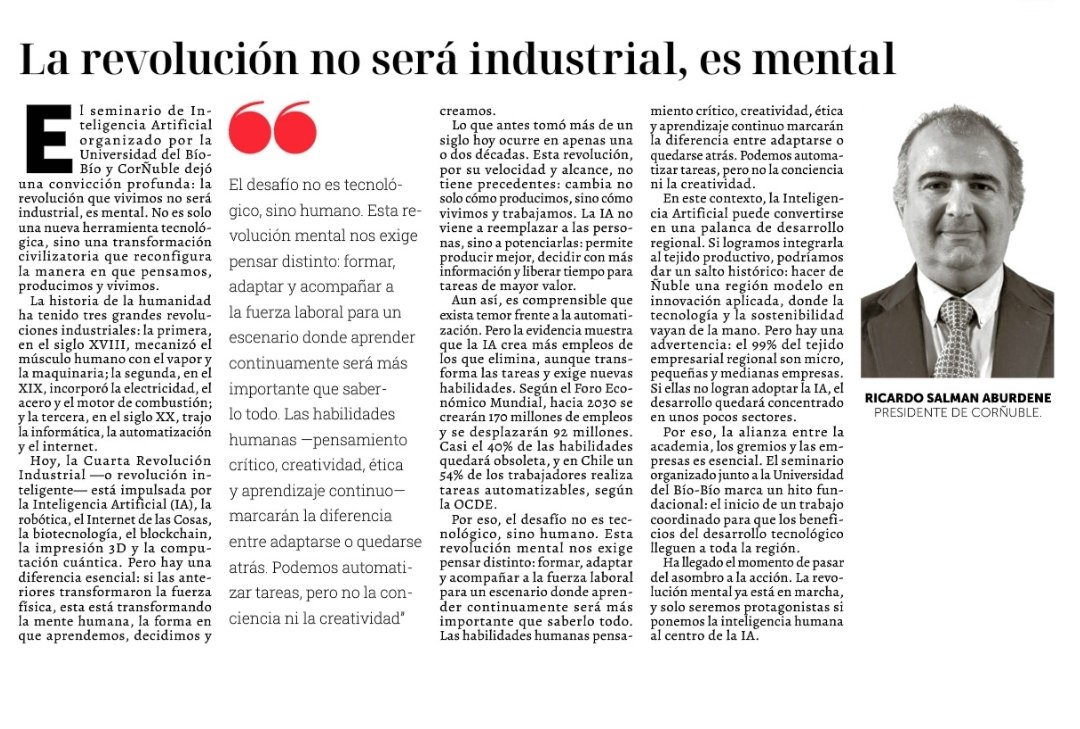 damikgi's tweet photo. La revolución de la IA no será solo tecnológica: será mental y humana.
El verdadero desafío será formar personas capaces de adaptarse, pensar críticamente, crear y aprender siempre.
La IA debe tener al centro la inteligencia humana.
#IA #Educación #Innovación #DesarrolloRegional https://t.co/iDehSezT95