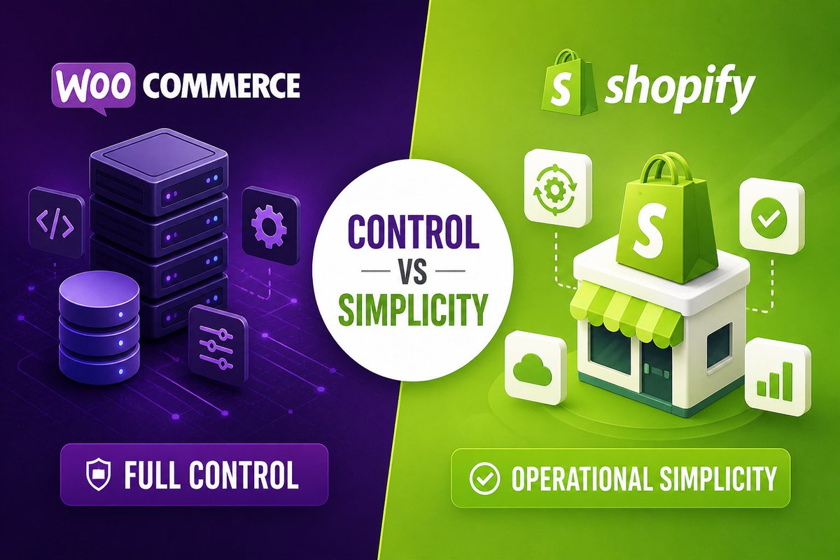 realTalhaMeer's tweet photo. People compare @Shopify  vs @WooCommerce on features, plugins, and pricing.
I think the real difference is simpler: “WooCommerce gives you full control. Shopify gives you operational simplicity.”

#shopify #woocommerce #ecommerce #webdevelopment https://t.co/ap4ntozF6v