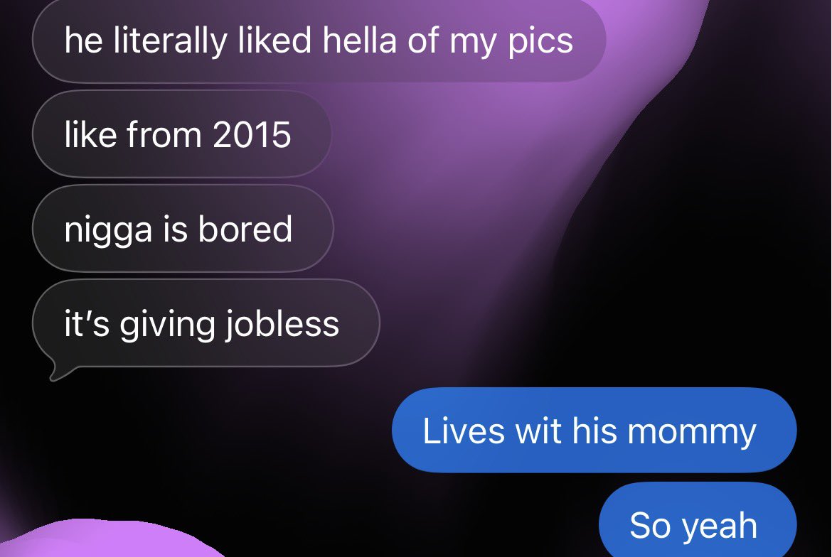 neonhellll's tweet photo. I’ve ended this friendship a year ago and he still randomly harassing ppl in my life , following my friends and cousins constantly and they just tell me about it and say he’s weird as fuck and i can’t do shit about it like fuck GO DO SOMETHING EITH YOUR BULLSHIT LIFE 😭 https://t.co/mLpekz0DuP