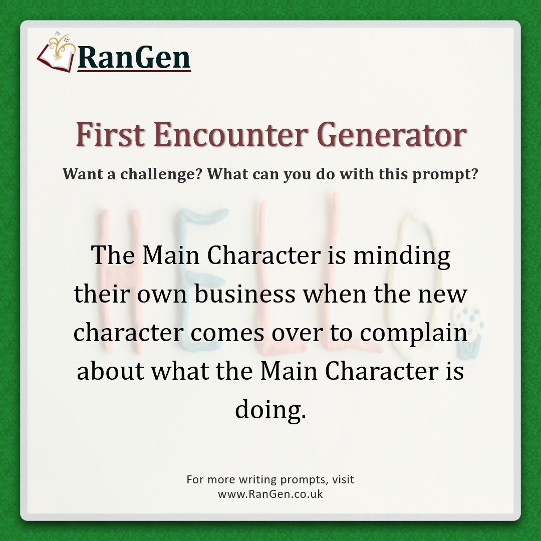 Ameronis's tweet image. Get your characters off on the right/wrong foot with these suggestions. For a whole lot more awkwardness, visit the Awkward Moments Generator. twp.ai/4iwxc0 #WritingPrompt #amwriting #writers #DnD
