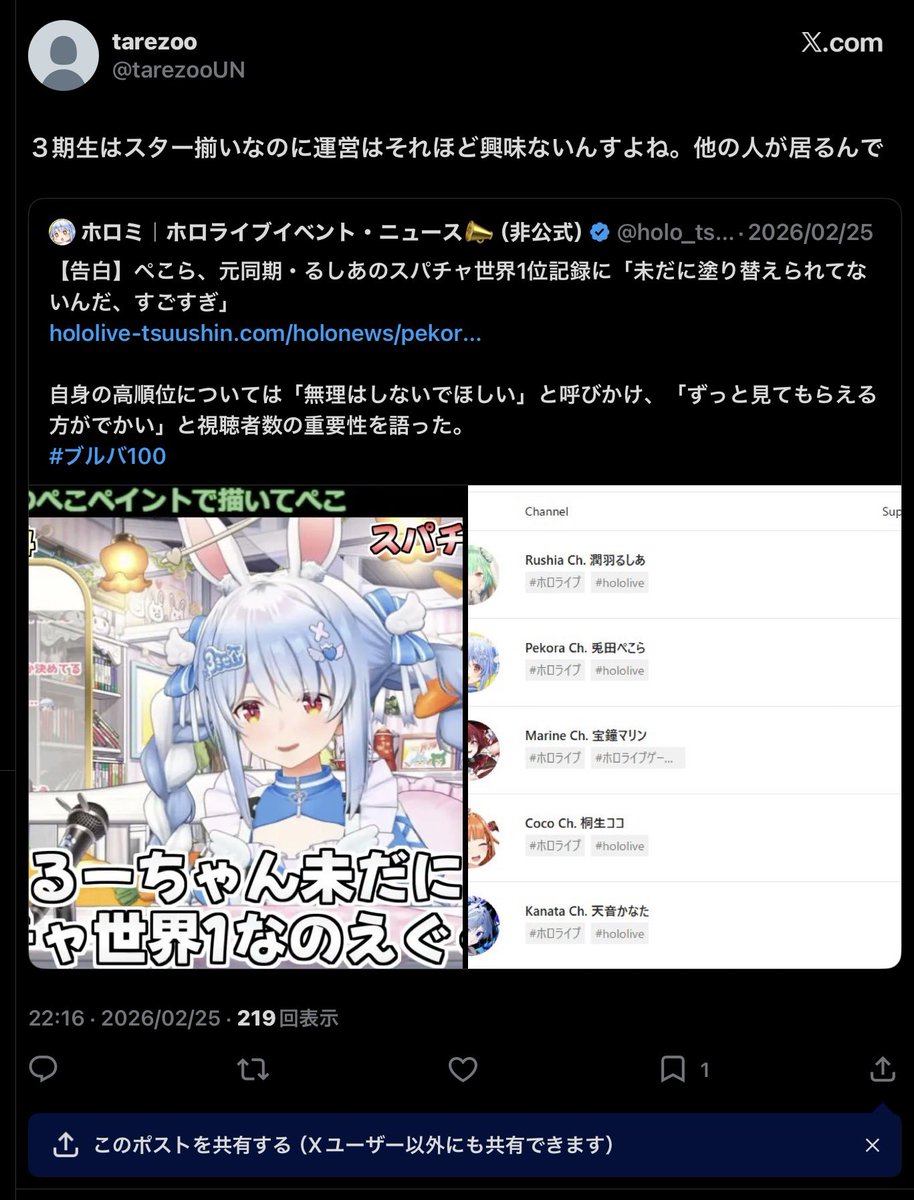 Opa_tx's tweet photo. @tarezooUN @tarezooUN 
兎田ぺこら推し（どんぐり）
3期生以外アンチ

tarezoo「ホンマやめろや痙攣絵畜生が　野球を汚すな」

tarezoo「3期生はスター揃いなのに運営はそれほど興味ないんすよね…」

こいつ頭おかしいんか？ https://t.co/JbqsWBbo8q