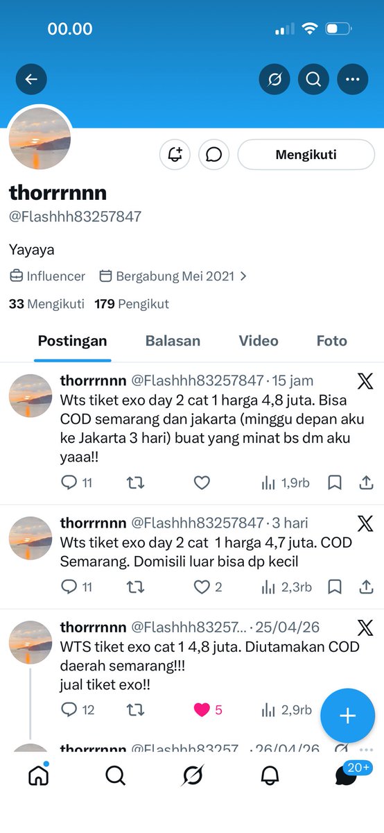 Penipu tiket konser exo scammer tiket exo!! Guys hati” ada modus baru penipuan “ minta COD tapi harus DP dulu”. Jgn langsung percaya sama penipu WTS COD 

WTS tiket exo  #exoplanet #exohorixon #exo #wts #zonauang