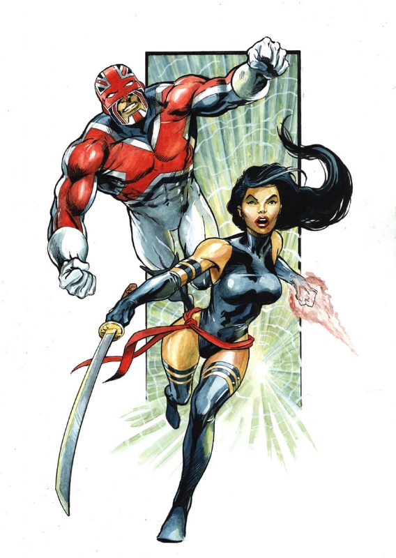 iamluke85's tweet photo. #captainbritain & #psylocke artwork by #AlanDavis https://t.co/fUbD43gNC2