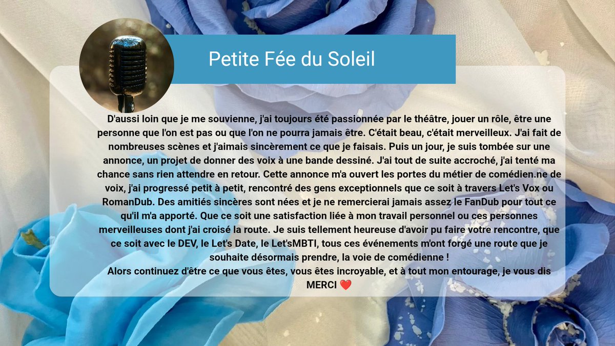 Aujourd'hui, une petite fée vous chuchote un petit mot ... 🎙️🪽