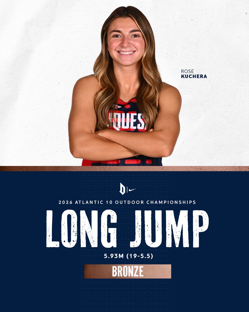 DuqXCTF's tweet photo. 🥉 bronze for rose!

@RoseKuchera claims bronze in the long jump for the second consecutive year!

#GoDukes https://t.co/vzuiiH3fz3
