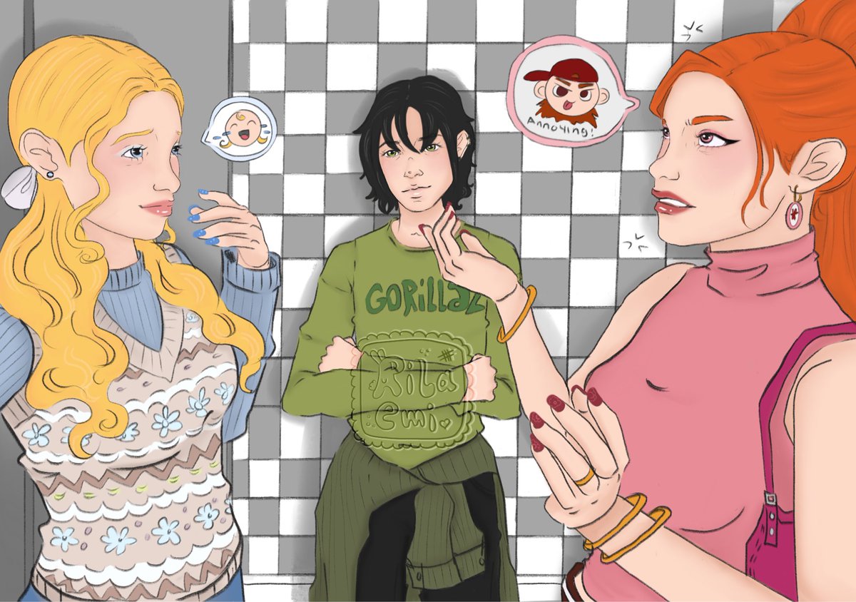 Rilaemi1's tweet image. Play ladies room by Red Velvet 🙂‍↔️ #powerpuffgirls #ppg #ppgz #fanart