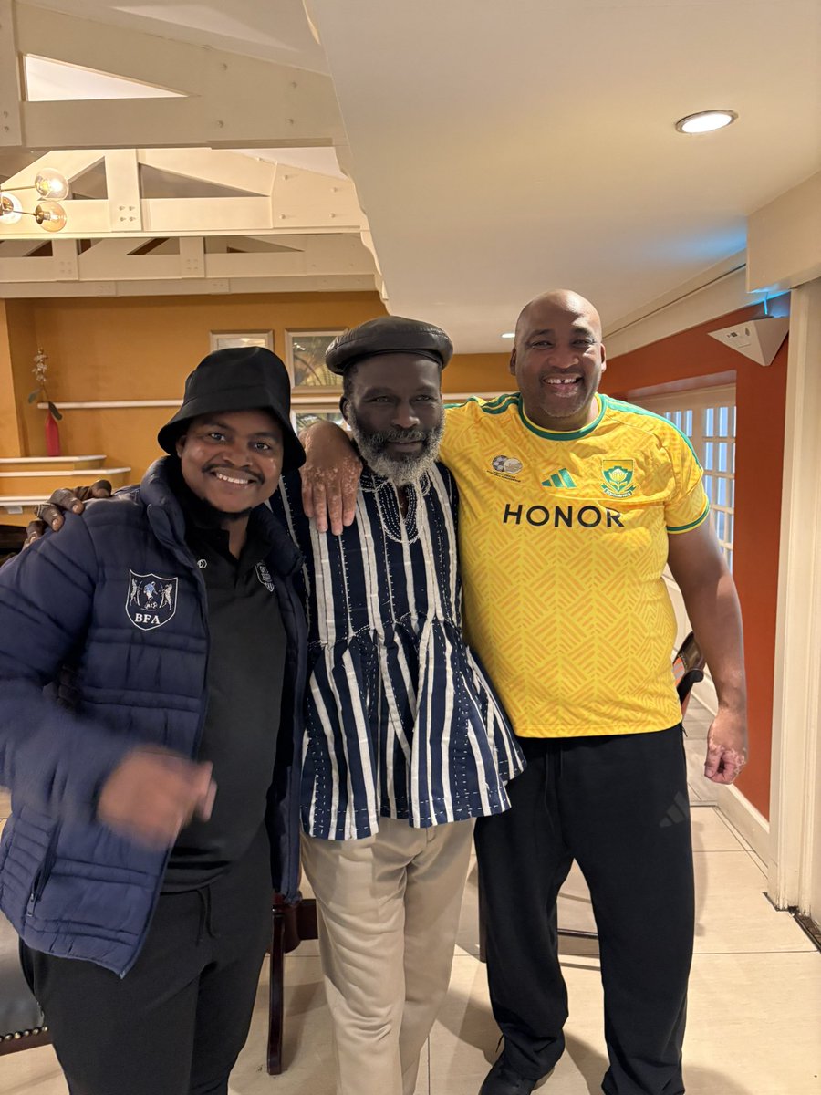 KalaharianSon's tweet photo. They also came to witness history. 
@mapongajiii &amp; @GaytonMcK 🇧🇼🇿🇼🇿🇦
#WorldRelays
#Debswana https://t.co/gDbJM3QjzE