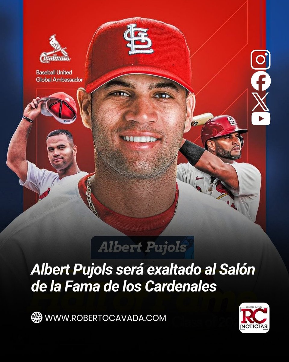 Albert Pujols será exaltado al Salón de la Fama de los Cardenales
robertocavada.com/albert-pujols-…