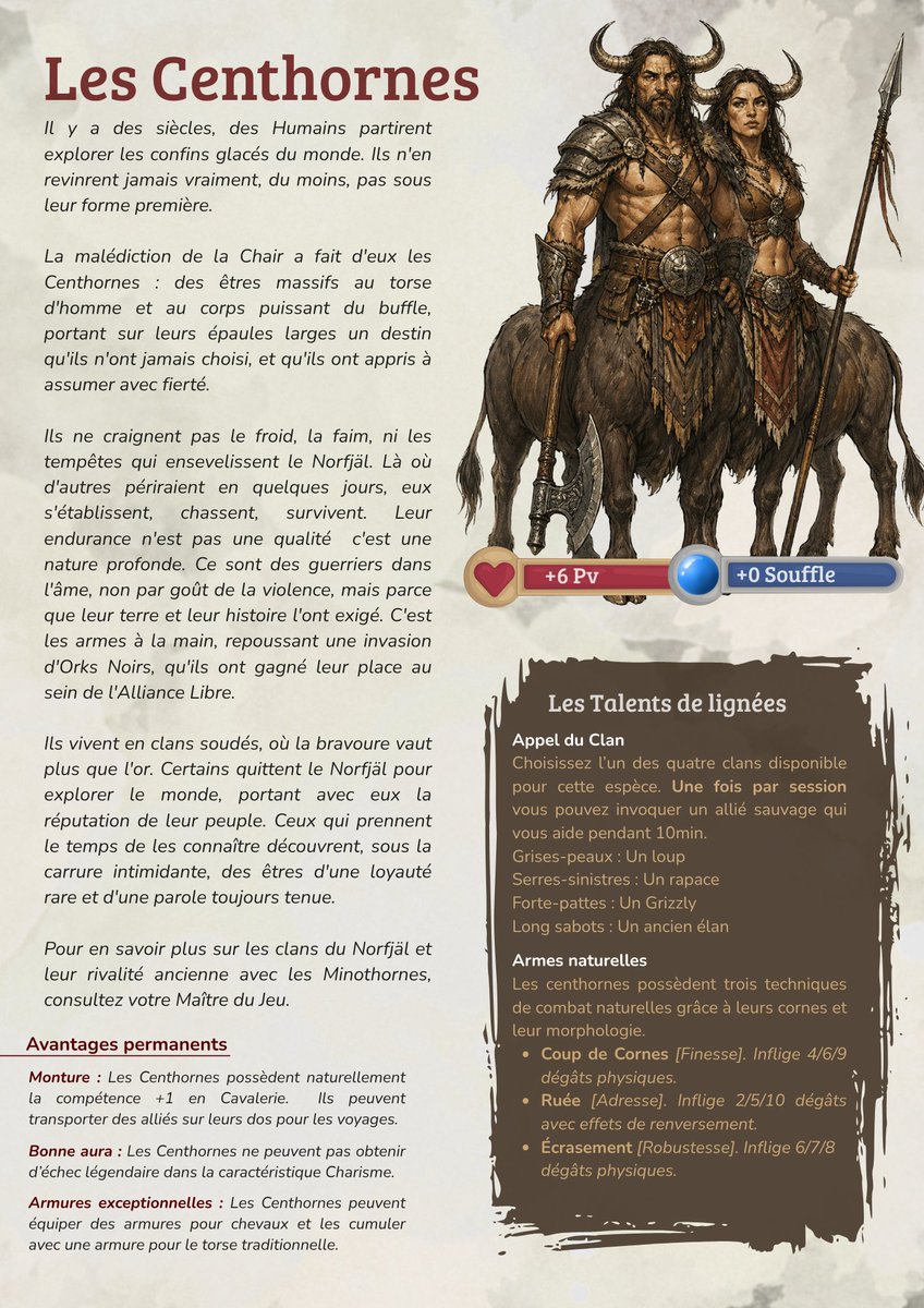 ZakandRoll's tweet photo. Page issue du JDR #Arcanox où il est possible de jouer un centaure ! https://t.co/kPRuSpTzOb