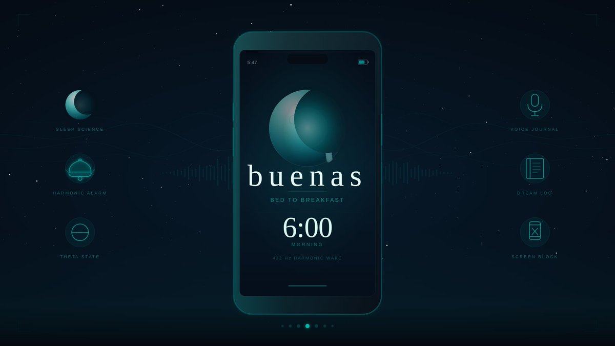 arball's tweet photo. Each day the 1st thing you do is reach for your phone.  

That window right after you wake? It's the most neurologically precious moment of your day, and your alarm clock is destroying it.  

I built 'buenas' to protect it. 

🌅 A sleep/wake app that keeps you in flow.  #replit https://t.co/aYMFgb5F0K