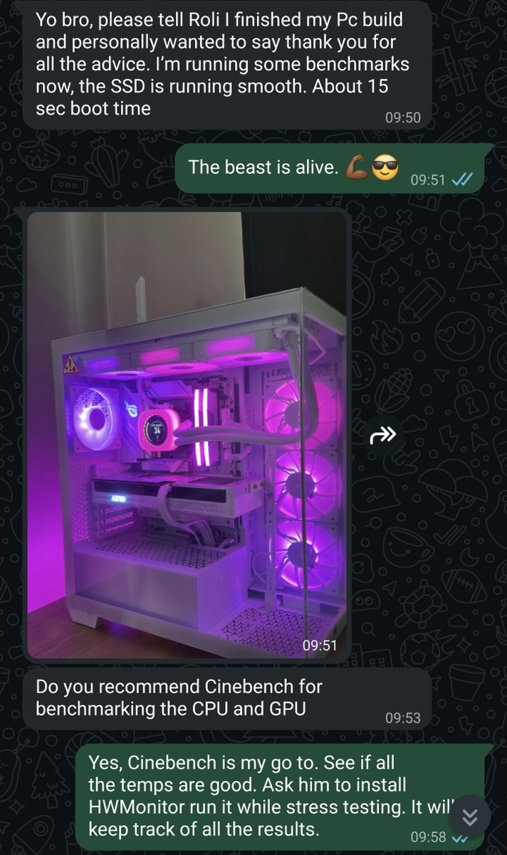 GamingNaRoli's tweet photo. PC Advise shared, I just happened to play Call of Duty during Covid with chilled young okes. @ndivhokharivhe remembered he knows Roli and advise was shared.

Man, @Ui_Thato put together a beautiful High End Work and Gaming PC.

It's so perfect. Enjoy brother. 😎 https://t.co/F84AZfSZx1