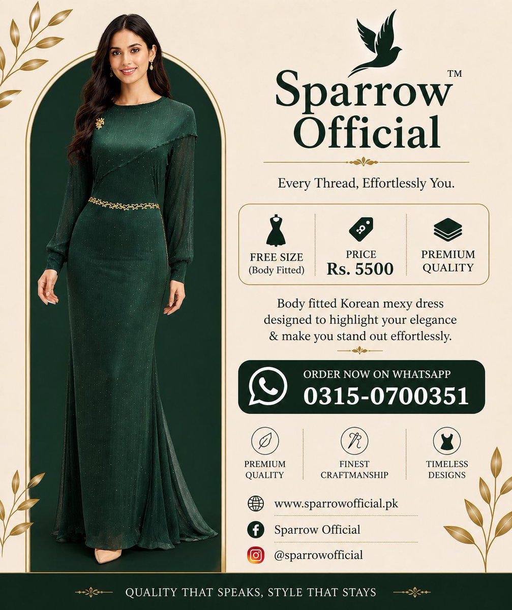 Sparrowoffical_'s tweet image. ✨ Sparrow Official
Every thread, effortlessly you.
🛍️ Order now on WhatsApp:
👉 wa.me/923150700351
#SparrowOfficial #EffortlessStyle #FashionPakistan #DailyWear #ShopNow