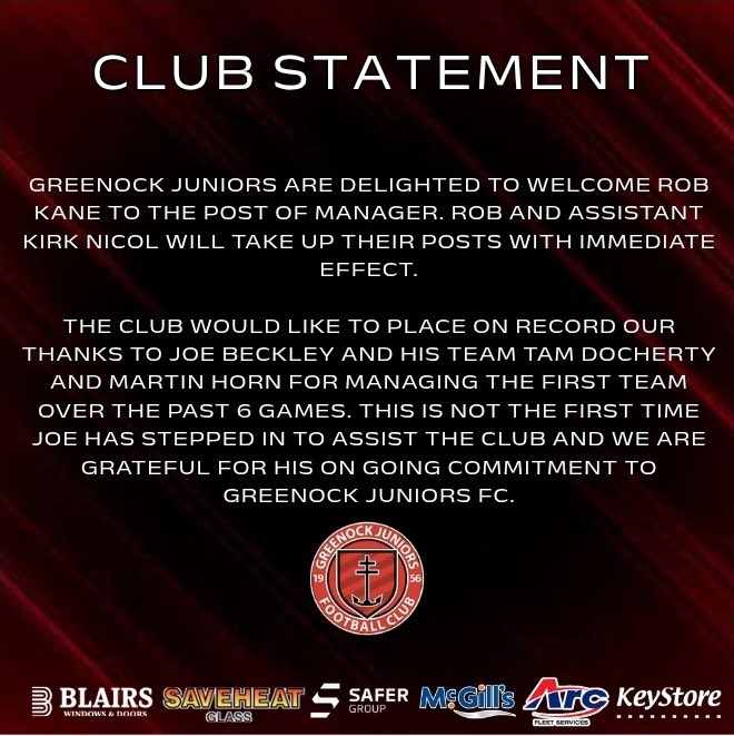 Greenock Juniors FC tweet media