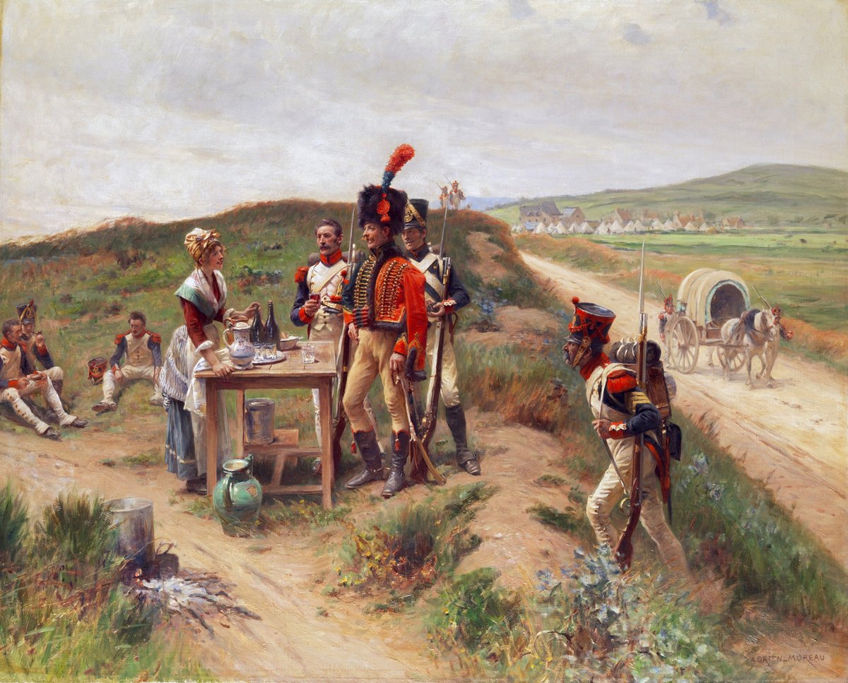 ServingArt's tweet photo. Soldiers taking a break by a female sutler — by Adrien Moreau. https://t.co/LoMF2V1OAJ