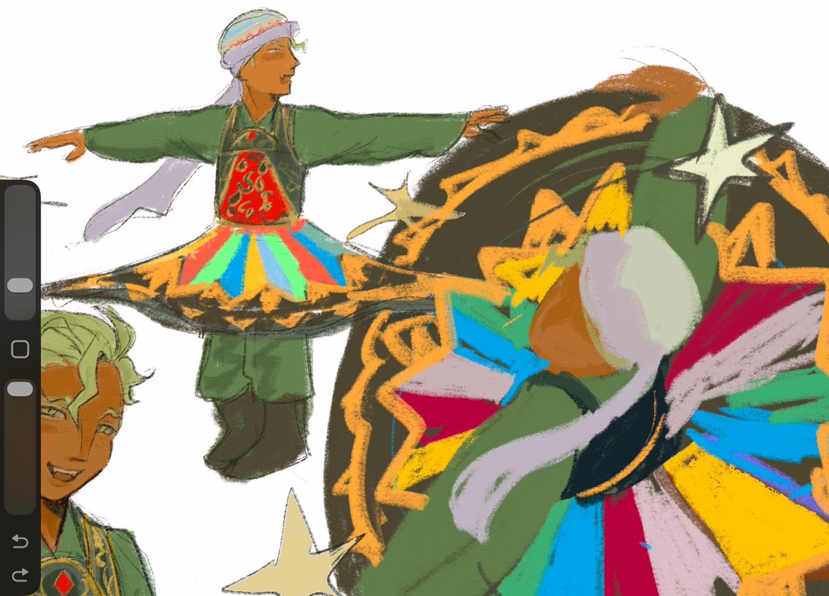 Sebek wearing a Tanoura  doodle🐊