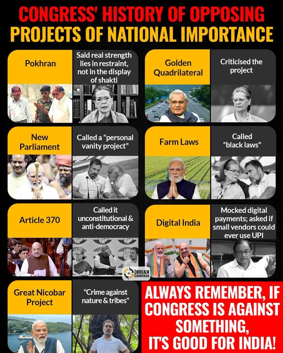 DIDeskk's tweet photo. @IYC Congress opposes whatever is beneficial for the country.

Congress never stands for the national interest; instead, it stands for Soros or China.

It is time to dissolve Congress as a political party in India. https://t.co/Ln5qYlxXci